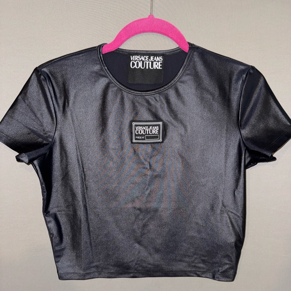 Versace leather short sleeve shirt